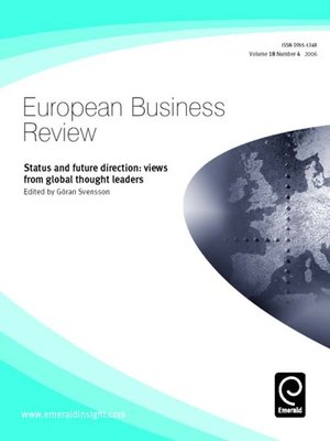 cover image of European Business Review, Volume 18, Issue 4